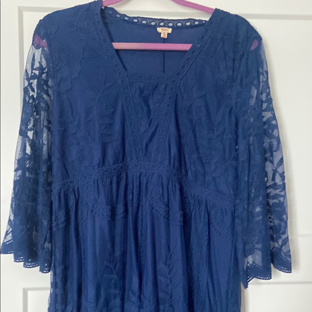 Reba Elegant Blue Lace  dress